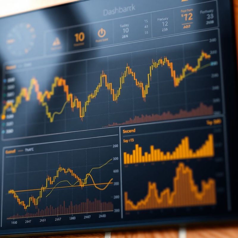 Panel financiero profesional en carbón con acentos dorados